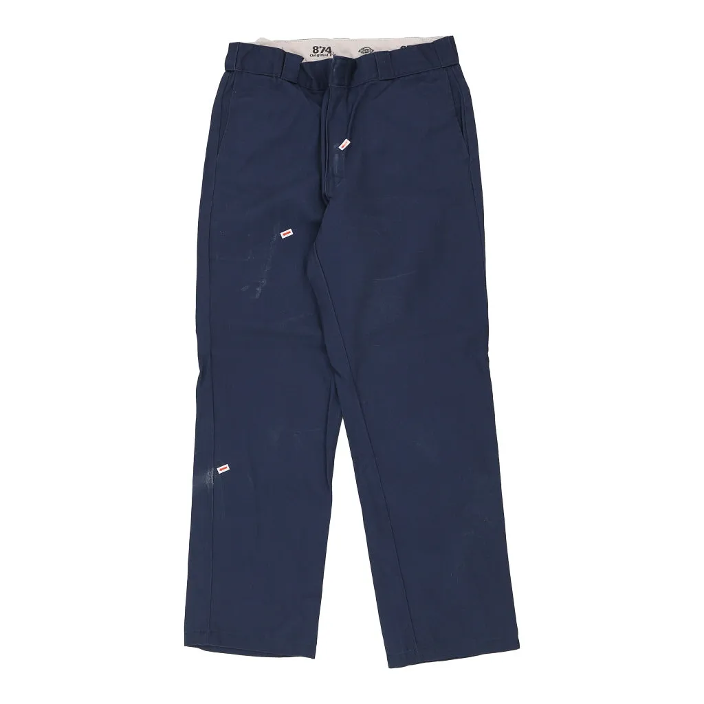 874 Dickies Trousers - 34W 32L Navy Cotton Blend