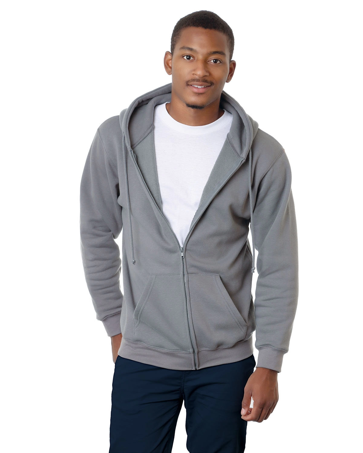 900 Bayside Adult Hooded Full-Zip Blended Fleece SKU: 900