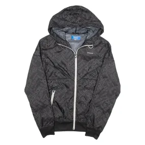 ADIDAS ORIGINALS Mesh Lined All Over Print Mens Track Jacket Black Hooded S