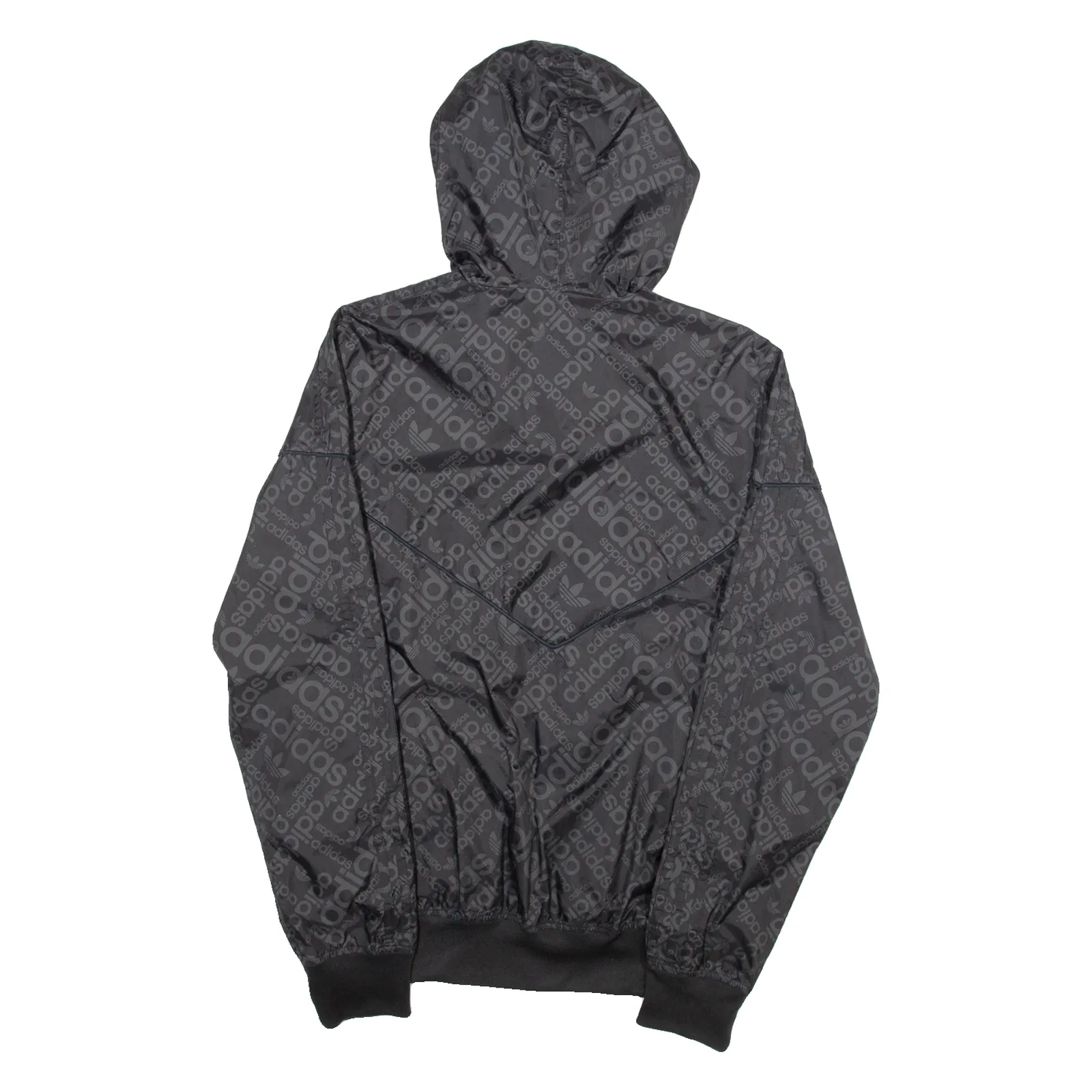 ADIDAS ORIGINALS Mesh Lined All Over Print Mens Track Jacket Black Hooded S