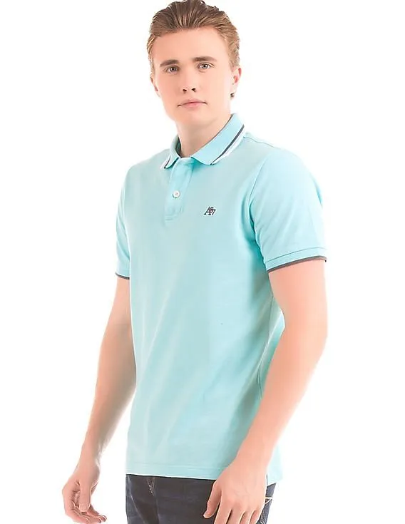 Aeropostale Aqua Contrast-Tipped Polo Shirt