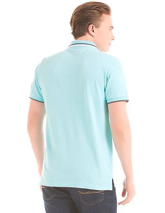 Aeropostale Aqua Contrast-Tipped Polo Shirt