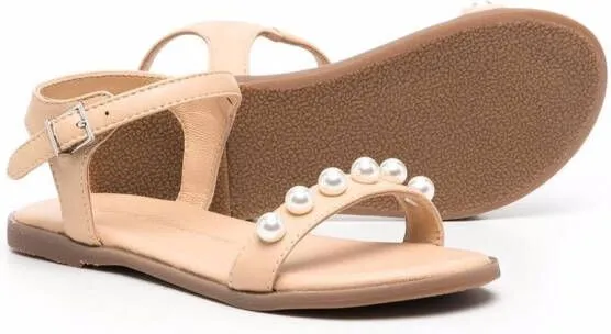 Age of Innocence Fleur faux pearl-embellished sandals Neutrals