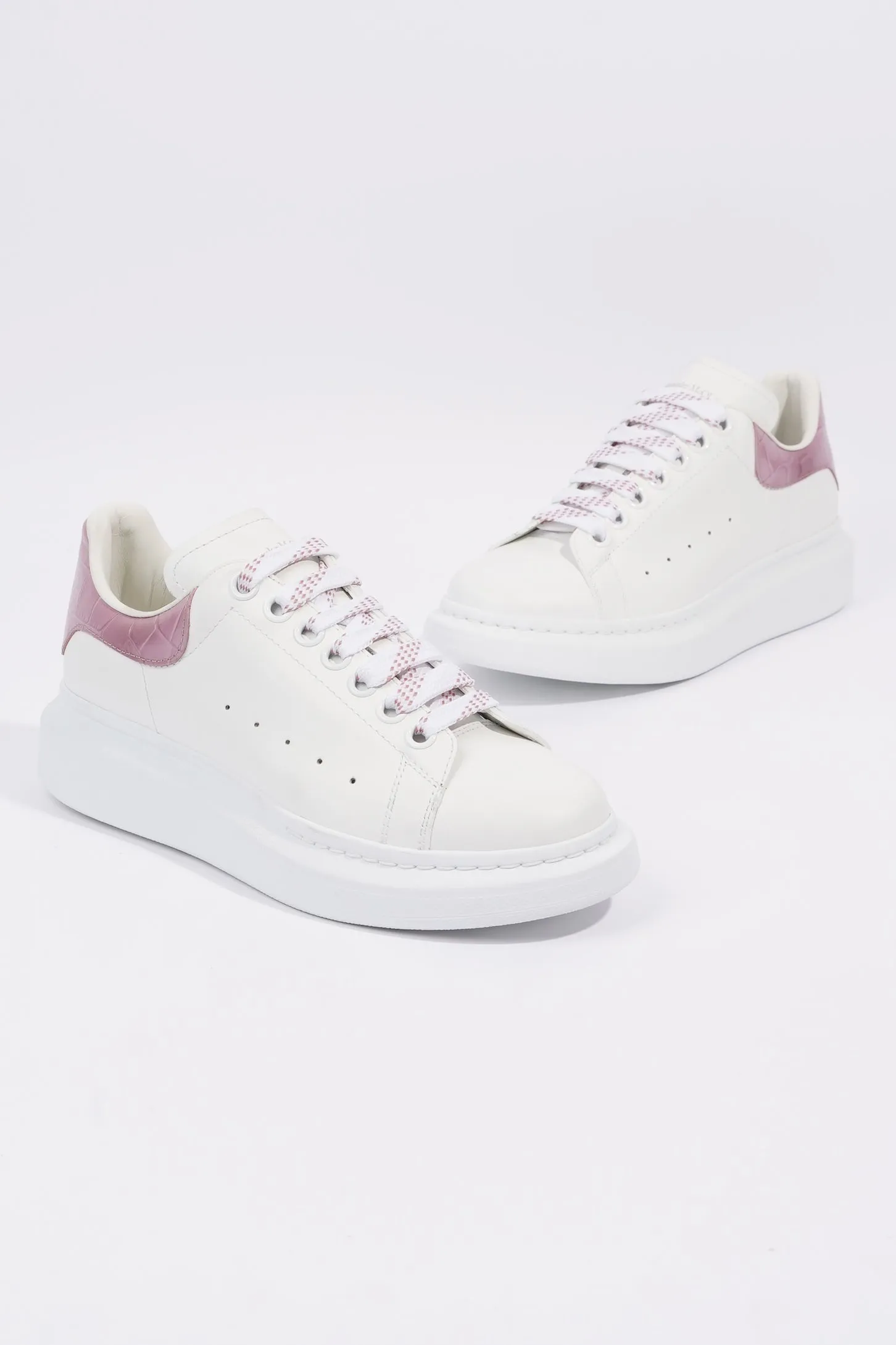 Alexander McQueen Womens Oversized Sneakers White / Pink Tab EU 37 / UK 4