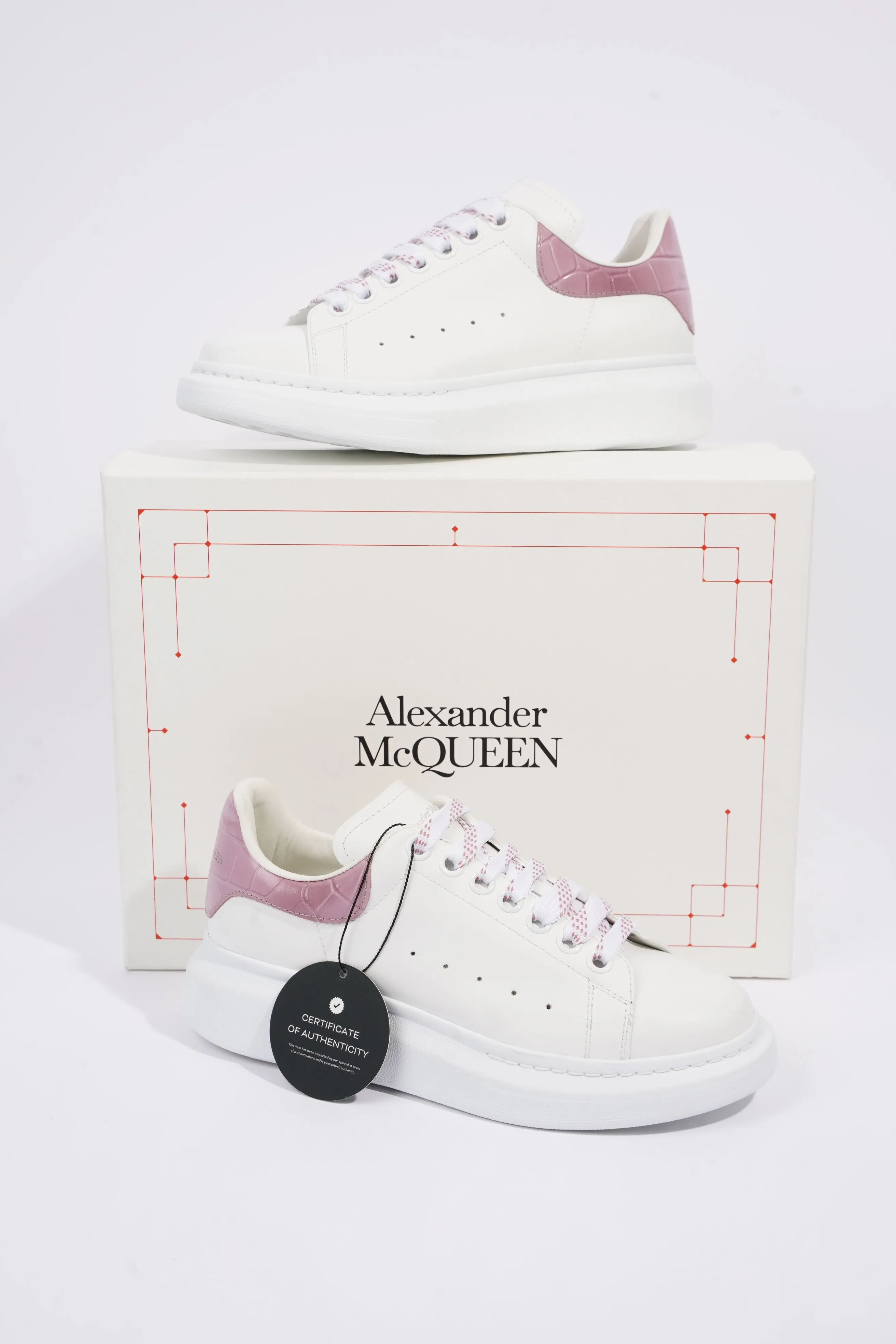 Alexander McQueen Womens Oversized Sneakers White / Pink Tab EU 37 / UK 4