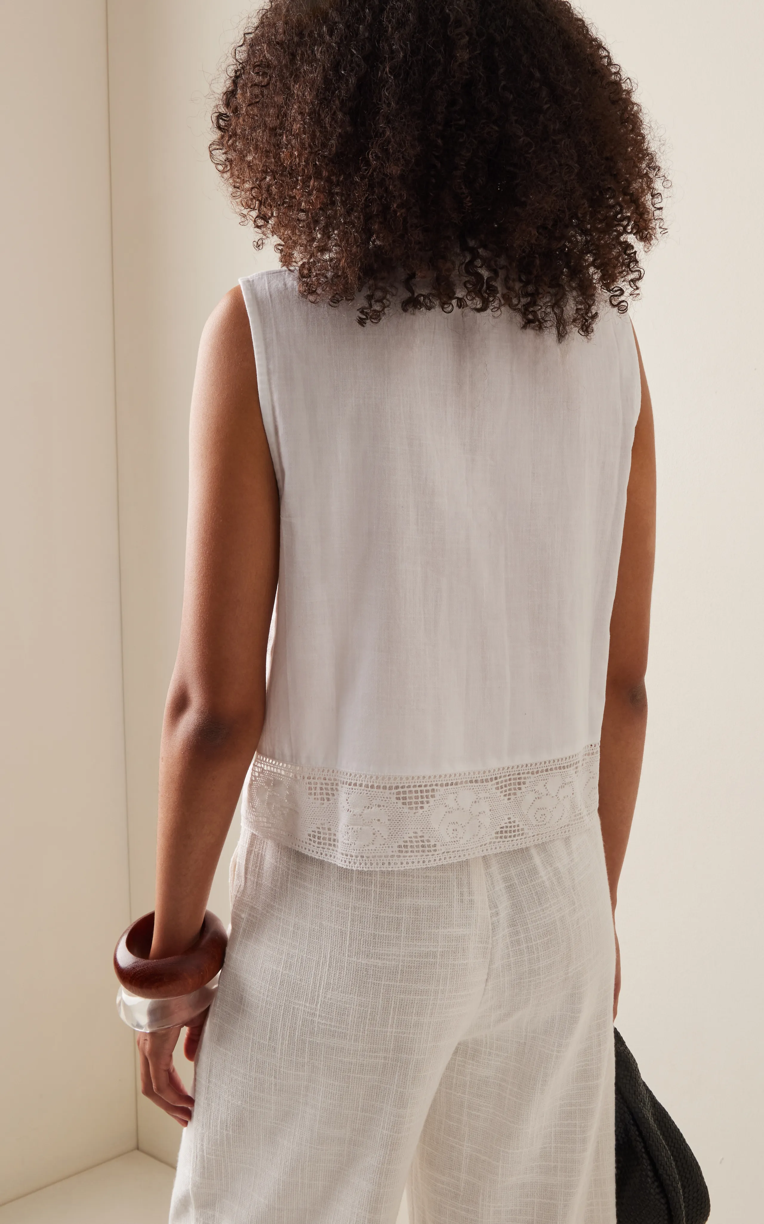 All That Remains Mira Embroidered Cotton-Linen Patchwork Vest