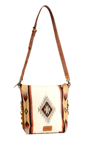 American Darling Colorful Fringed Aztec Blanket & Tooled Western Handbag 