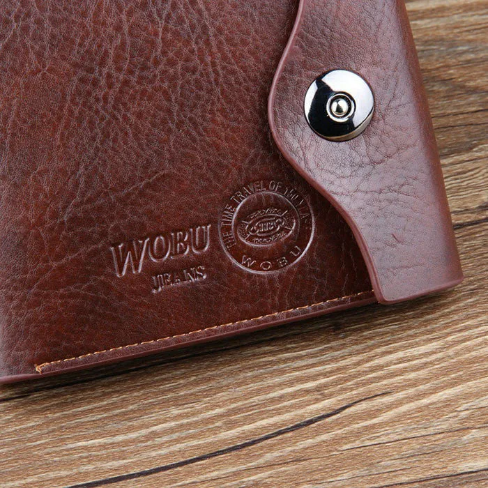 and exquisite Mens Leather Bifold ID Cards Holder Coin Pocket Bag Slim Purse