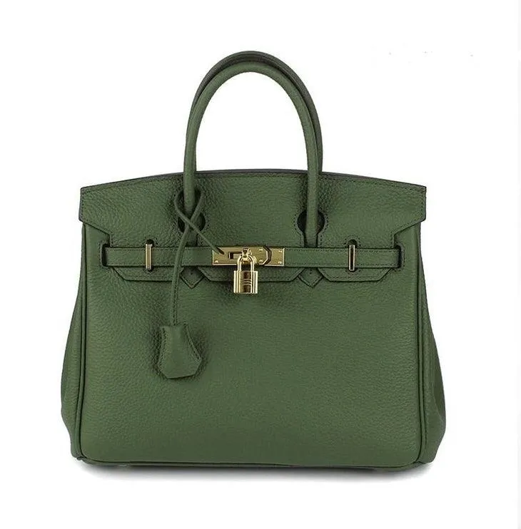 Angela Togo Leather Tote Padlock Bag