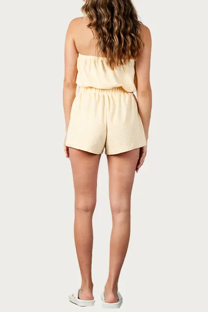 ANISE STRAPLESS COTTON-TERRY ROMPER