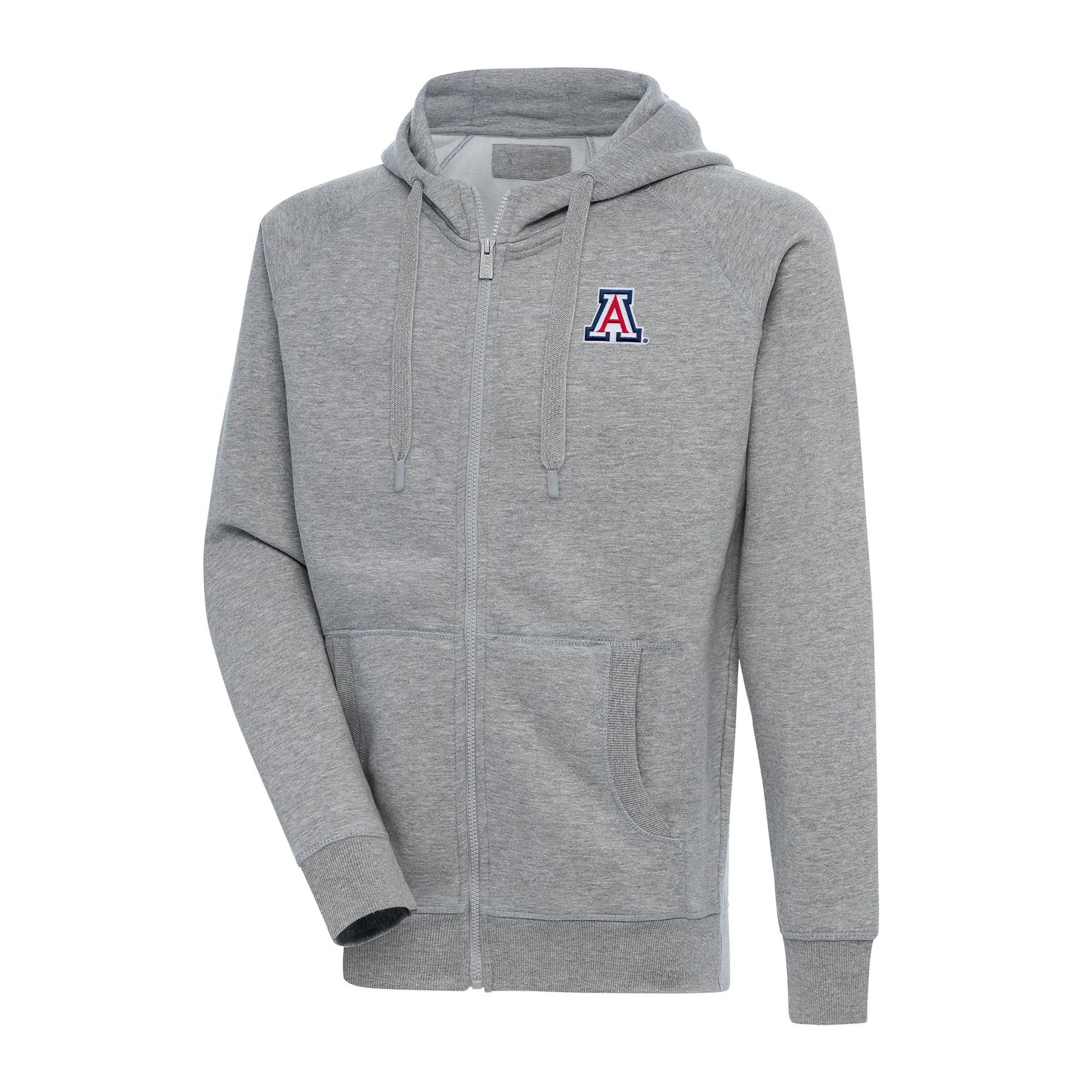 Antigua Arizona Wildcats Heather Gray Big & Tall Victory Full-Zip Hoodie Jacket