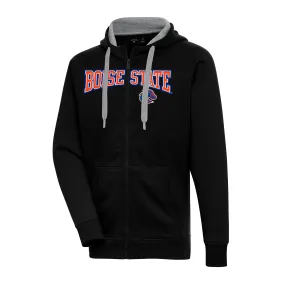 Antigua Boise State Broncos Black Big & Tall Victory Raglan Full-Zip Hoodie Jacket