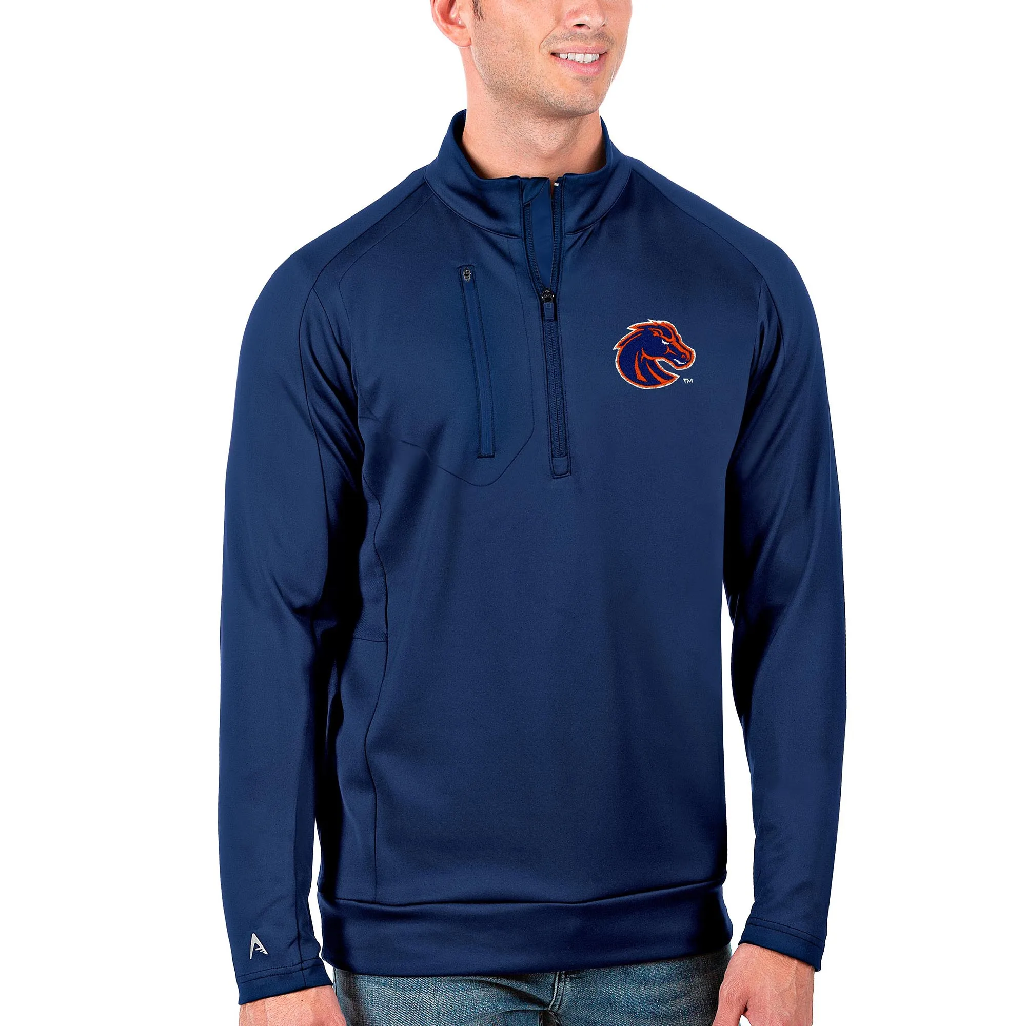 Antigua Boise State Broncos Royal Big & Tall Generation Quarter-Zip Pullover Jacket