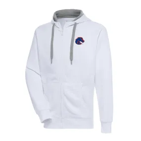 Antigua Boise State Broncos White Big & Tall Victory Full-Zip Hoodie Jacket