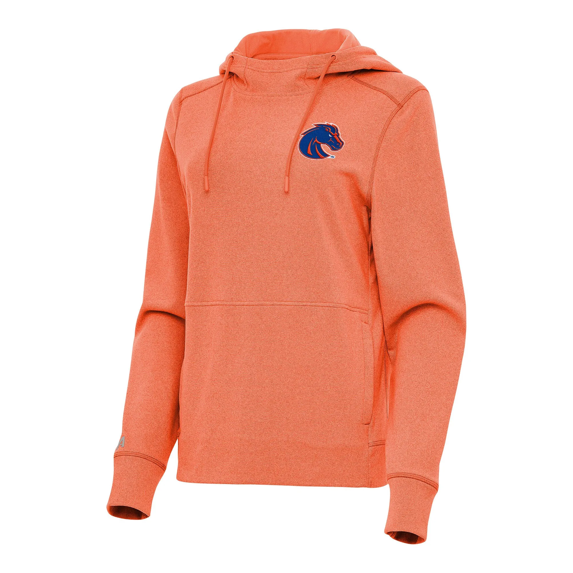 Antigua Boise State Broncos Women's Heather Orange Justice Pullover Hoodie