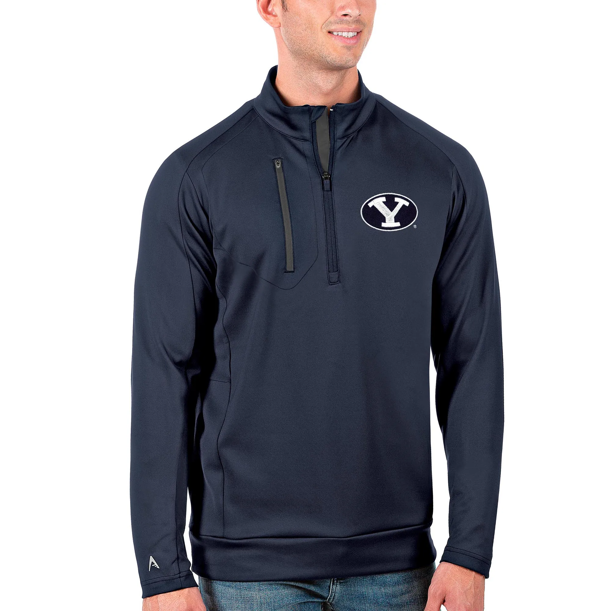 Antigua BYU Cougars Navy Big & Tall Generation Quarter-Zip Pullover Jacket