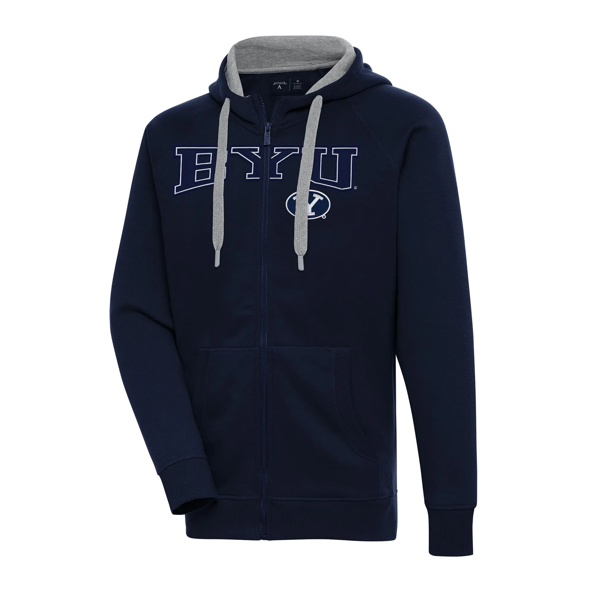 Antigua BYU Cougars Navy Big & Tall Victory Raglan Full-Zip Hoodie Jacket