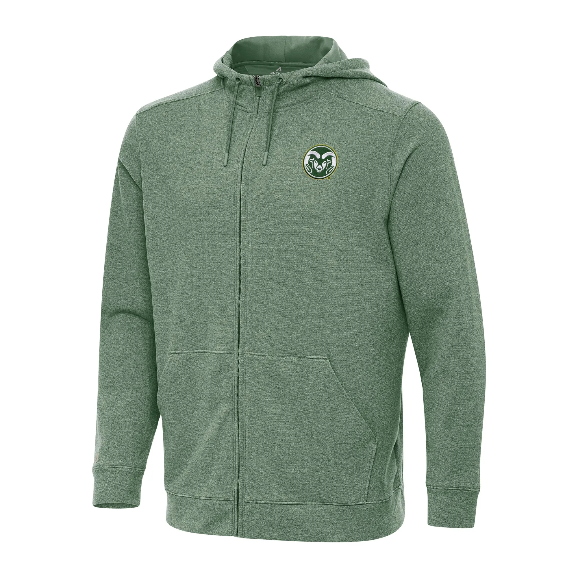 Antigua Colorado State Rams Heather Green Effortless Full-Zip Hoodie Jacket