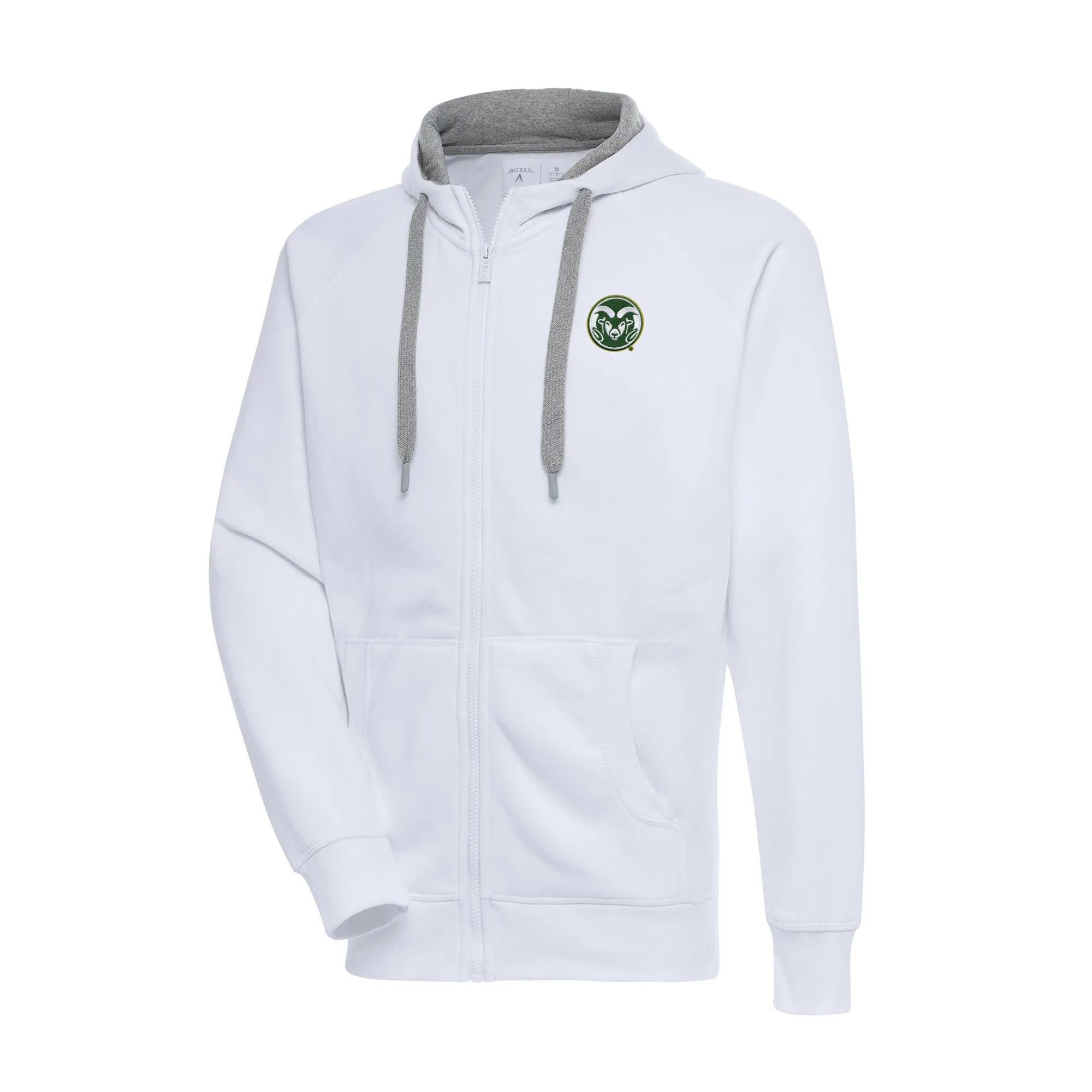 Antigua Colorado State Rams White Big & Tall Victory Full-Zip Hoodie Jacket