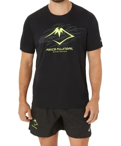 Asics Fujitrail Running T-Shirt 'Black Green'