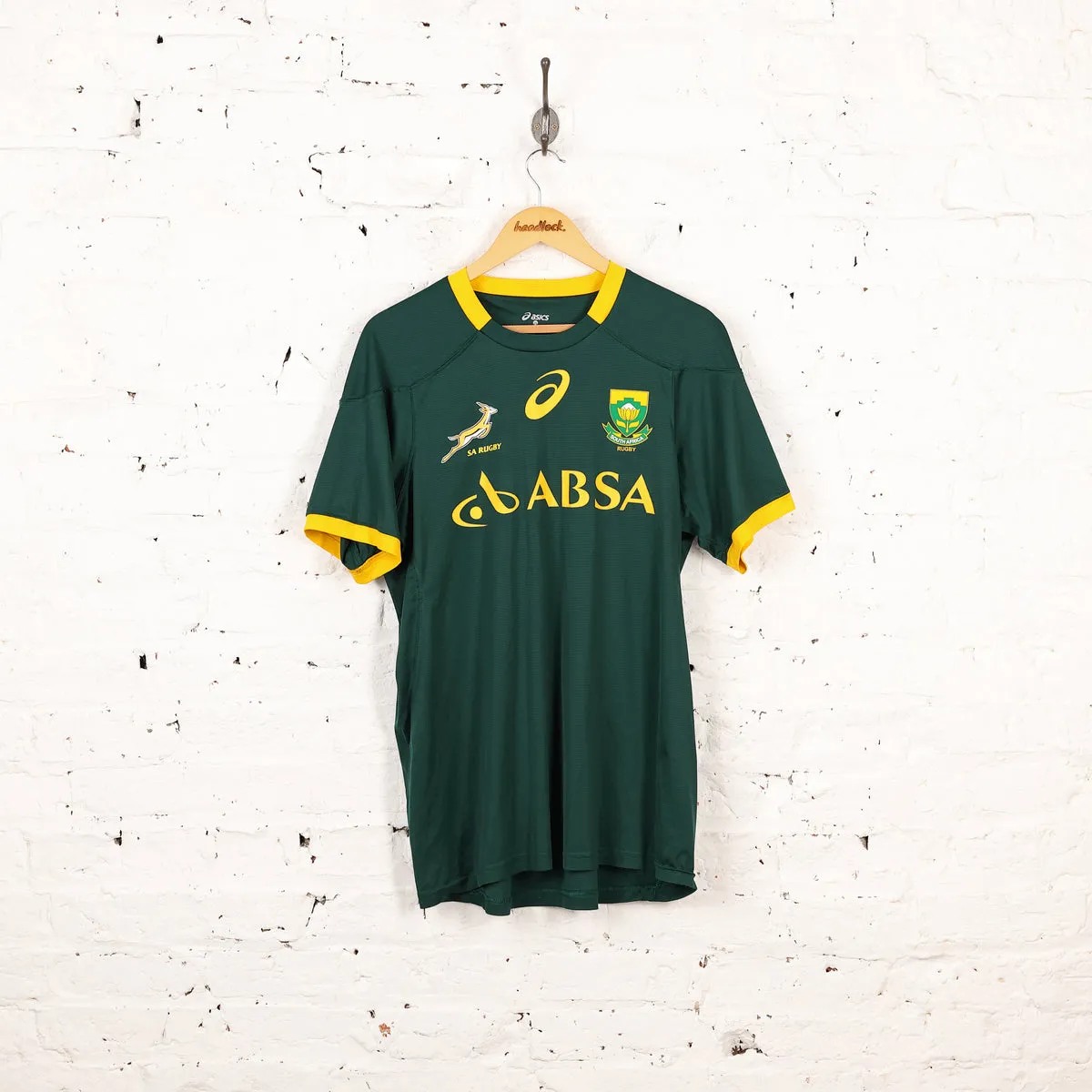 Asics South Africa 2014 Home Rugby Shirt - Green - XXL