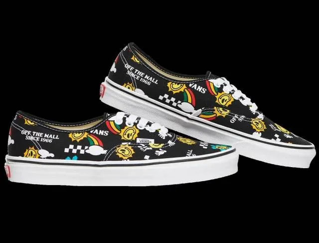 AUTHENTIC VANS Better Day Black Multi-Color Skateboard S...