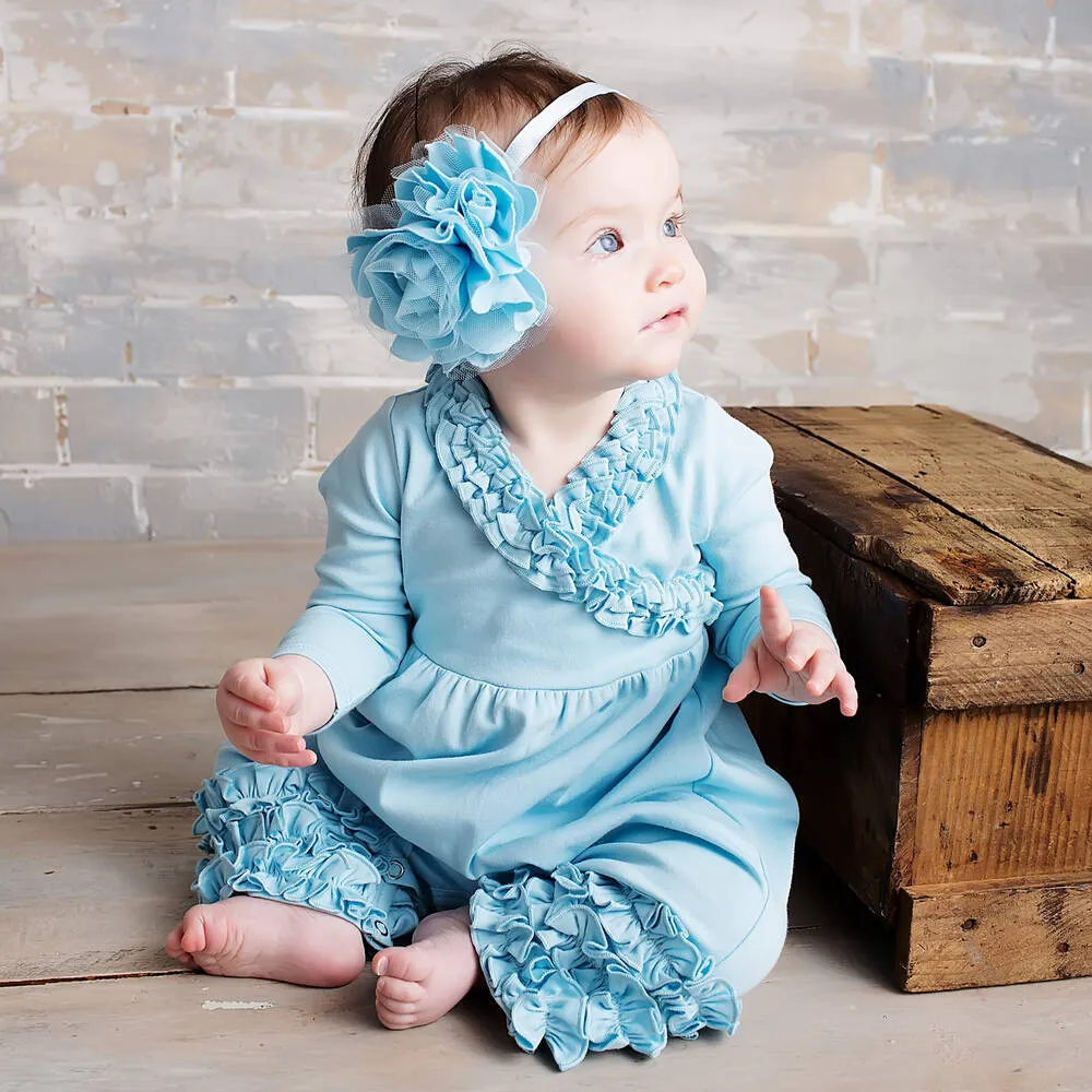 Baby Girls Cinderella Blue 'Olivia' Romper Suit