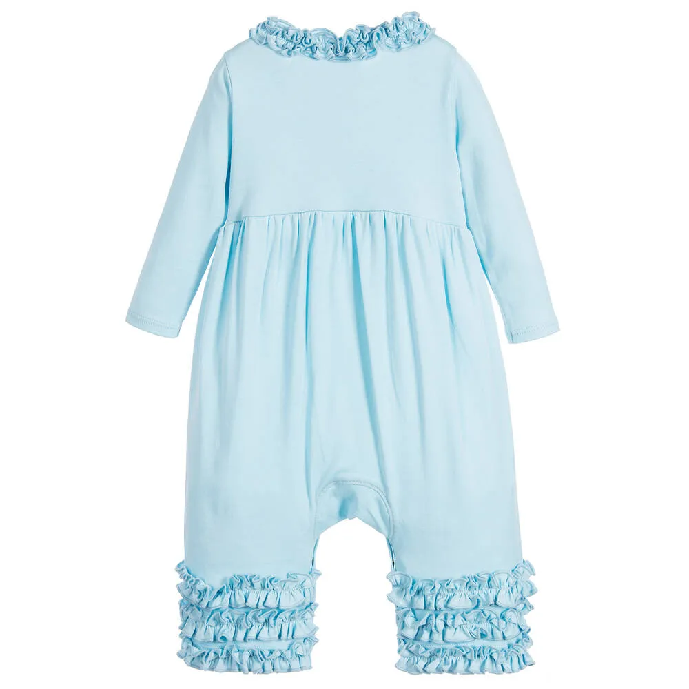 Baby Girls Cinderella Blue 'Olivia' Romper Suit