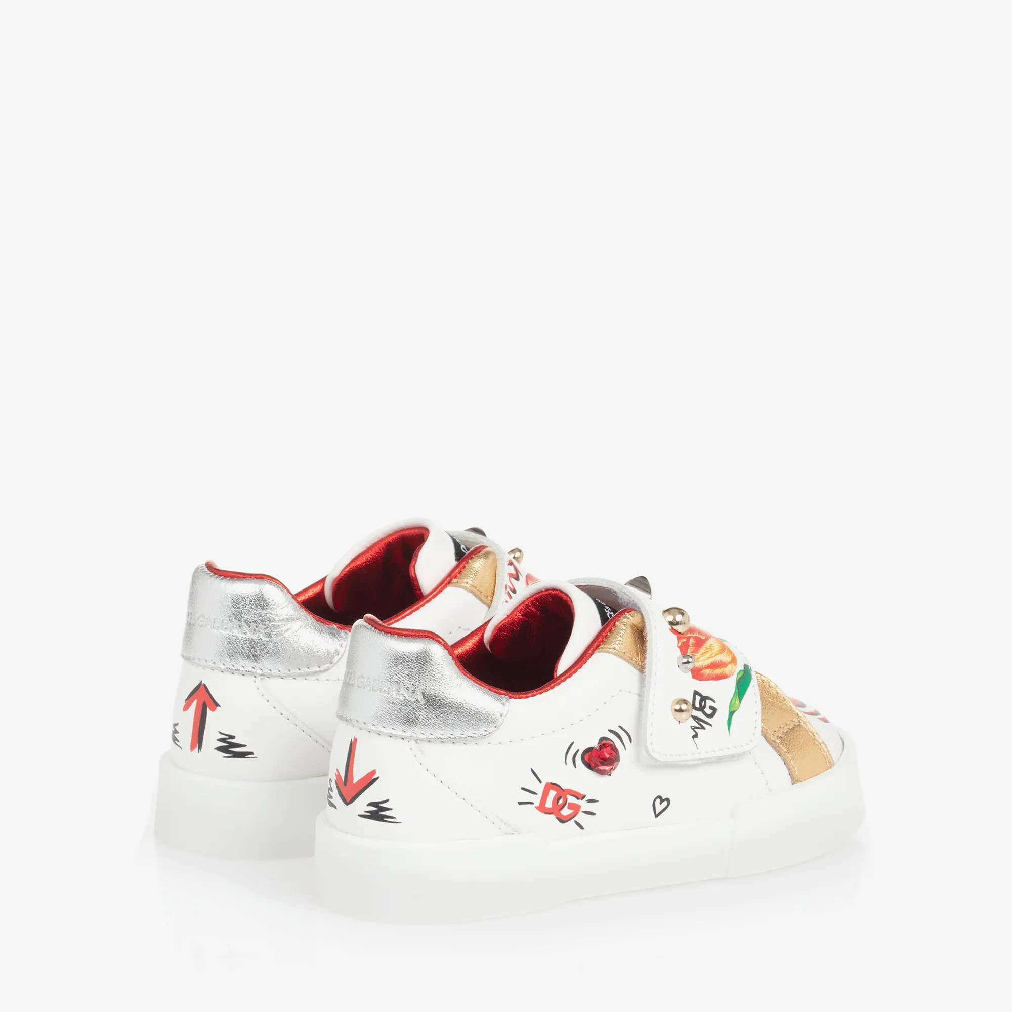 Baby Girls White Leather Tulip DG Trainers