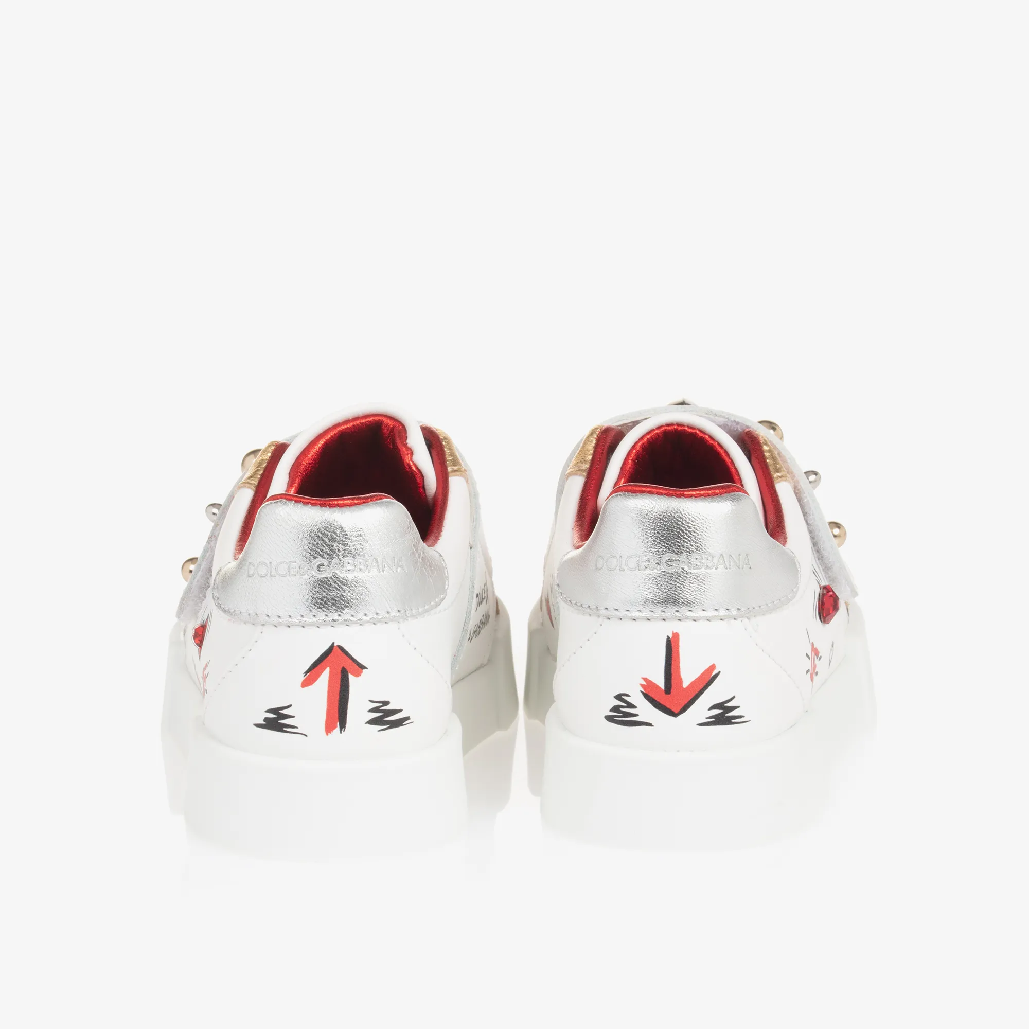 Baby Girls White Leather Tulip DG Trainers