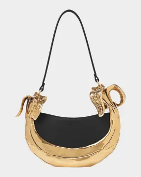 Bananas Shoulder Bag in Metal and Leather