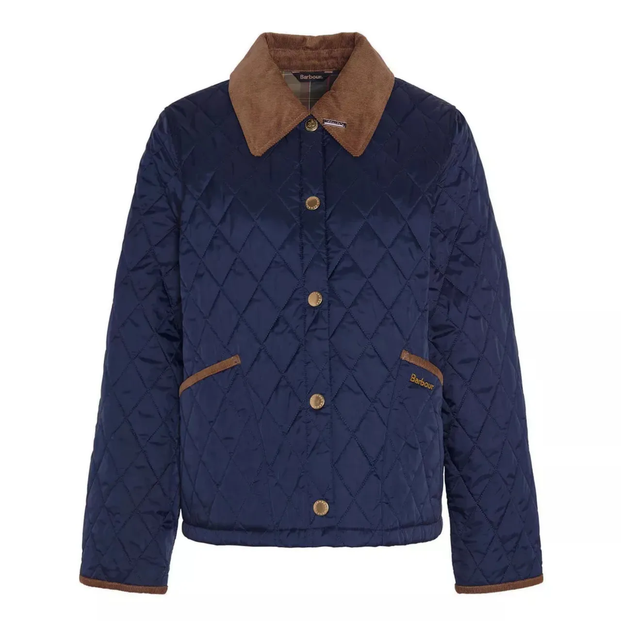 Barbour 30th Anniversary Cropped Liddesdale Quilted Jacket: Navy/Classic