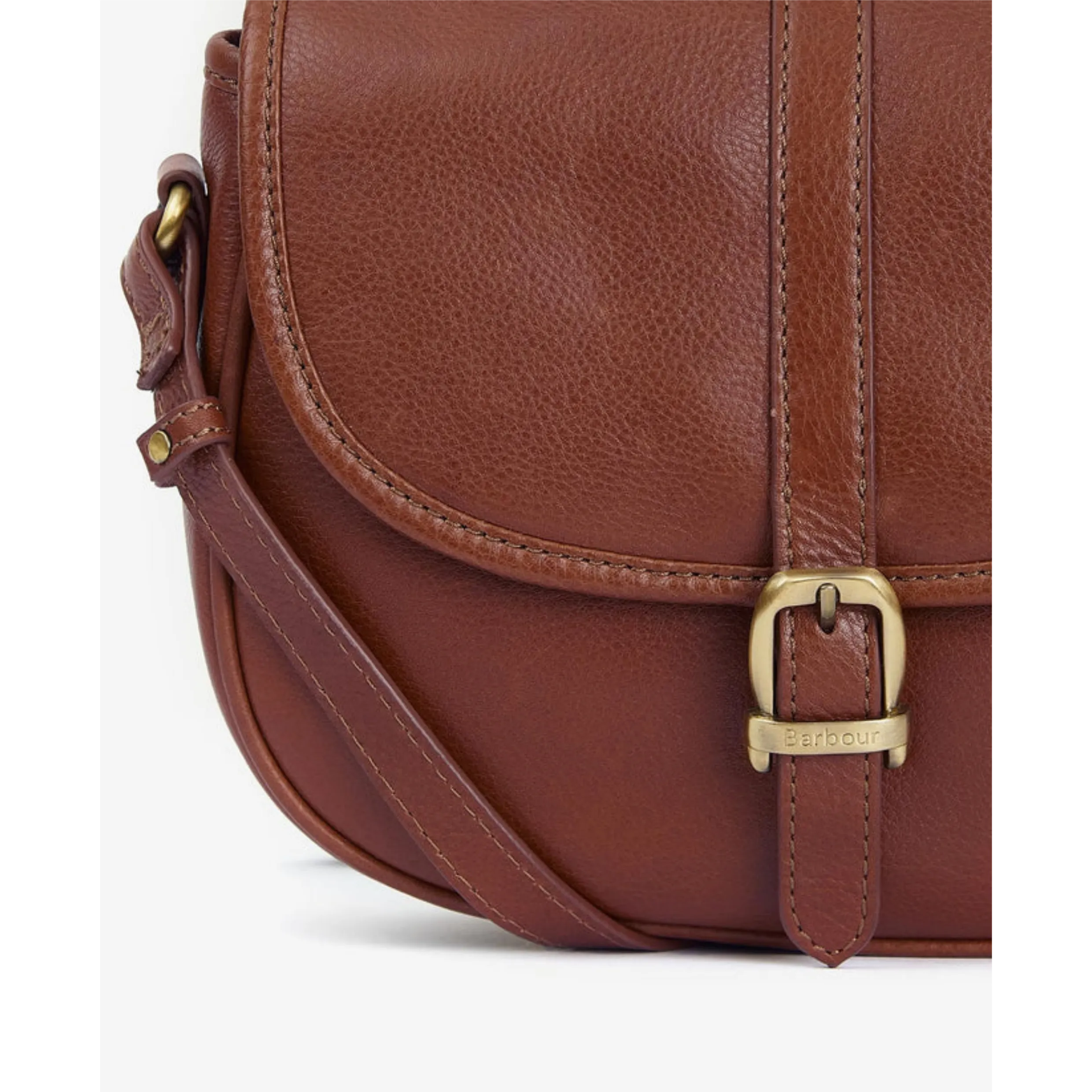 Barbour Laire Medium Leather Saddle Bag Brown LBA0388