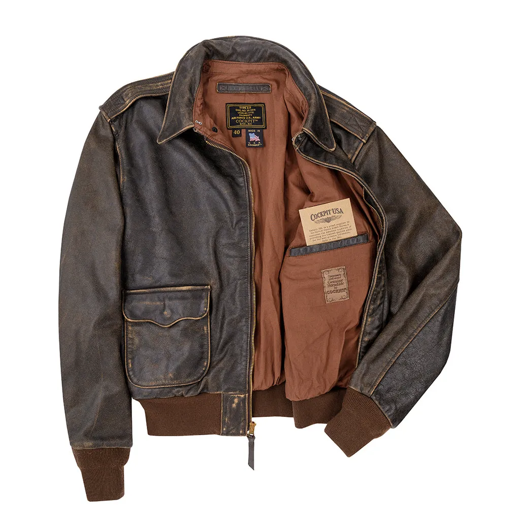 Battleworn Horsehide Leather Jacket for Sale | Cockpit USA