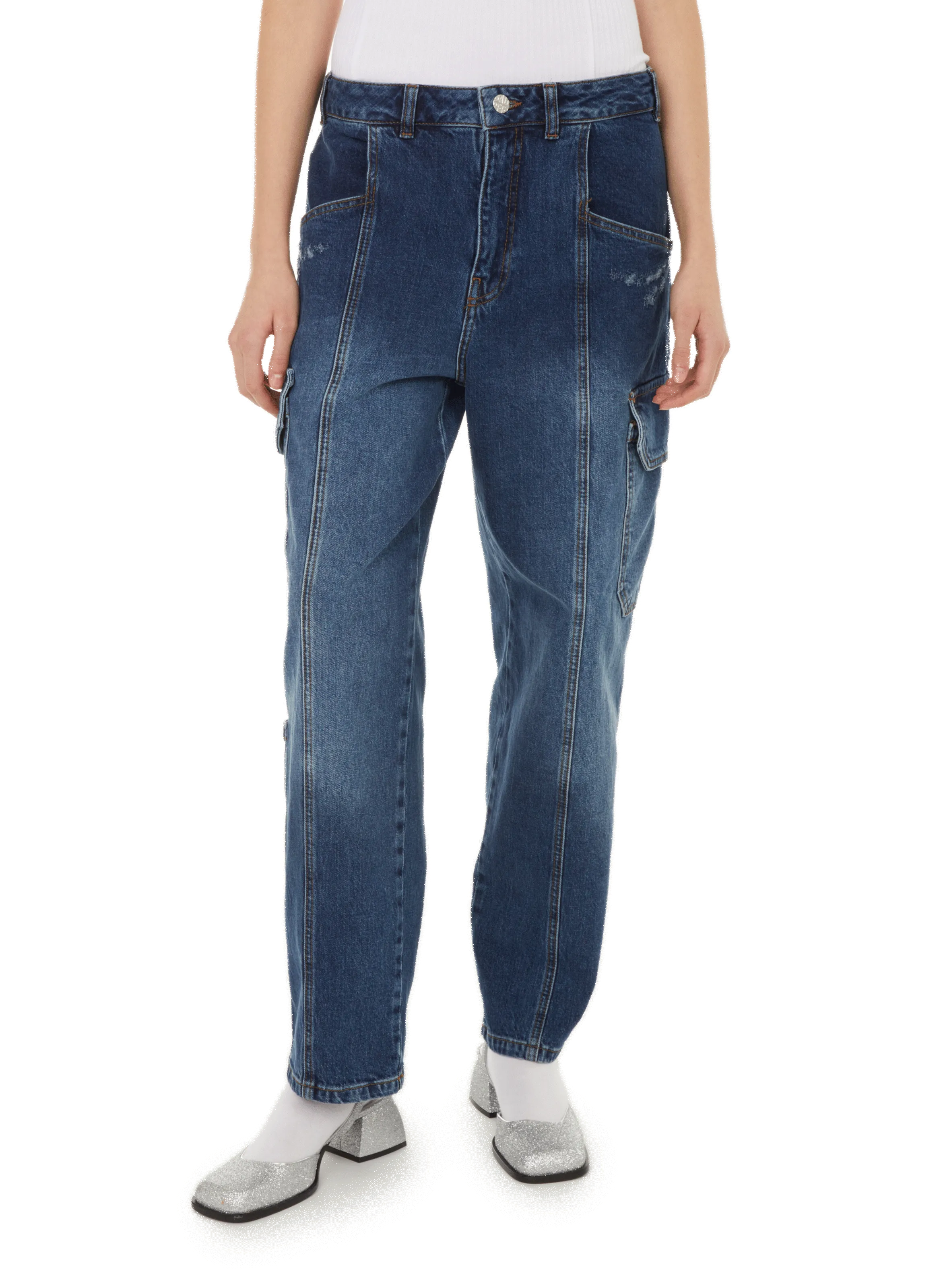 Baum und pferdgarten  Wide cotton cargo jeans - Blue