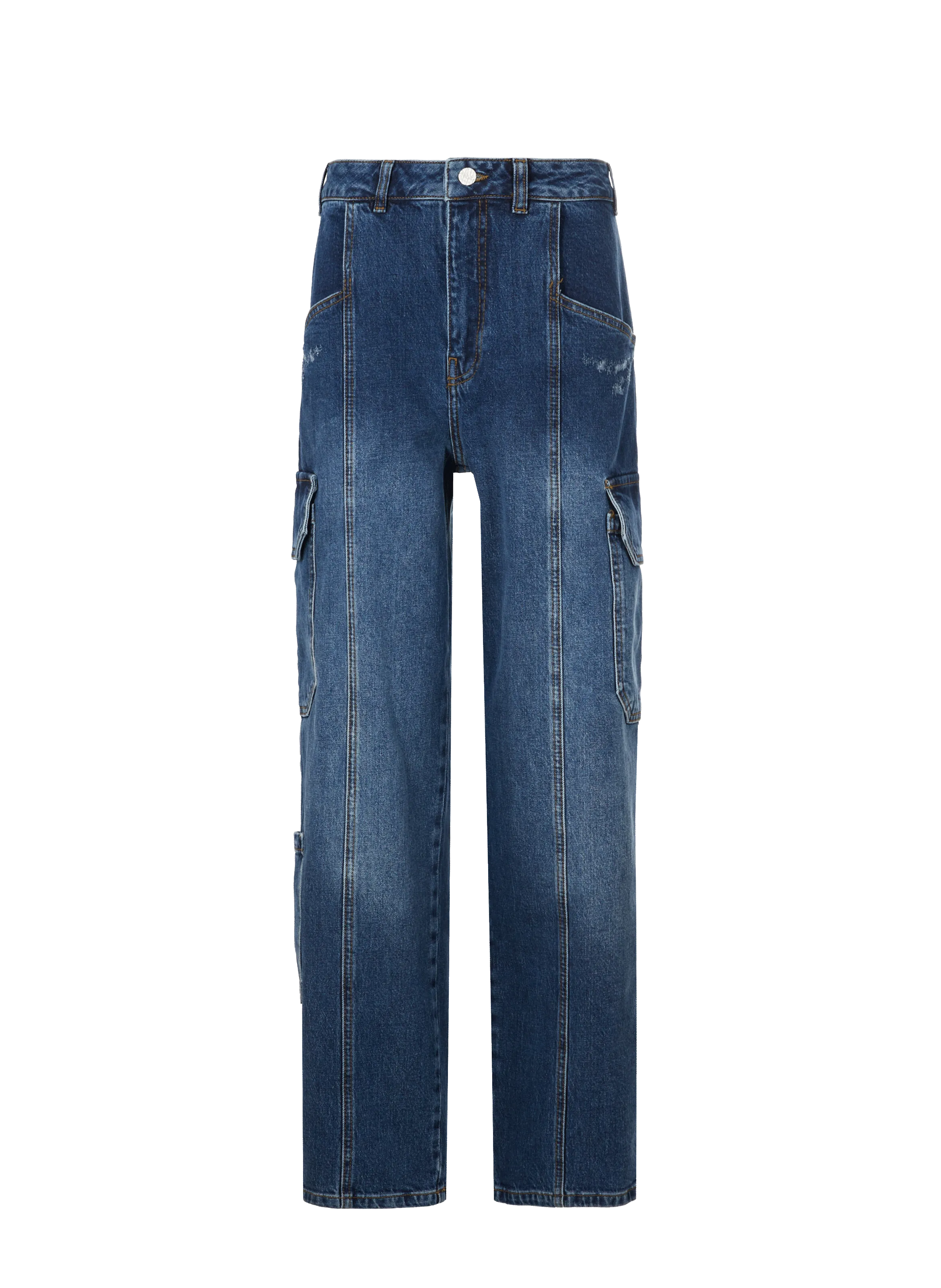 Baum und pferdgarten  Wide cotton cargo jeans - Blue