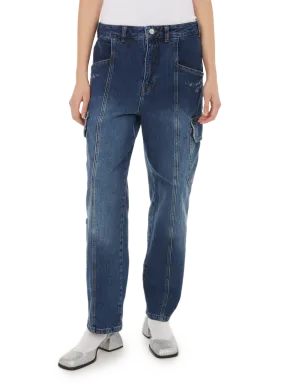 Baum und pferdgarten  Wide cotton cargo jeans - Blue