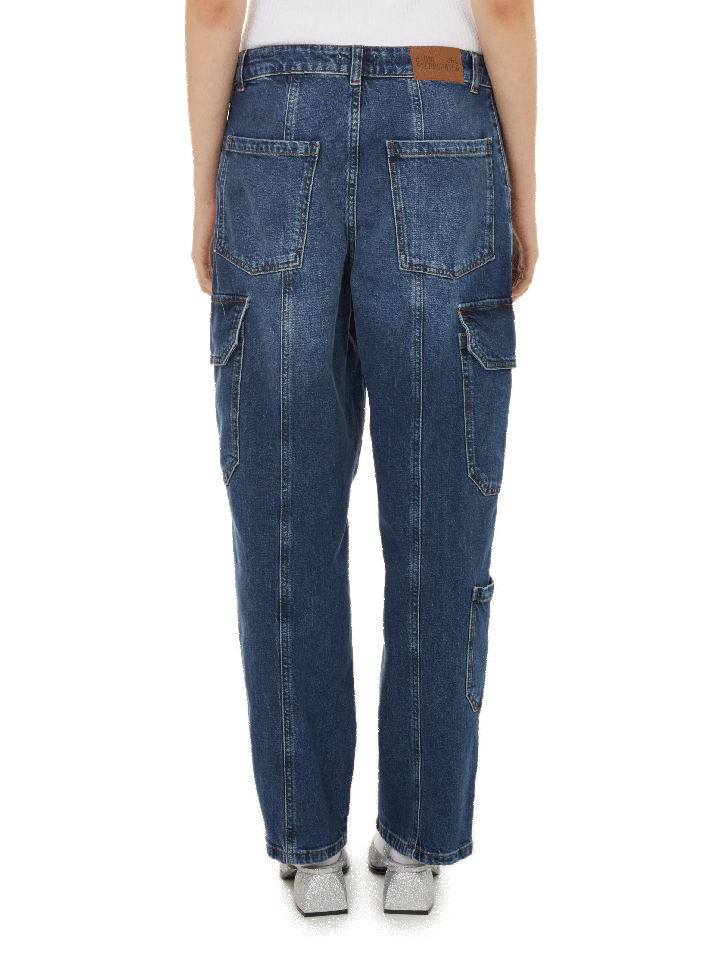 Baum und pferdgarten  Wide cotton cargo jeans - Blue