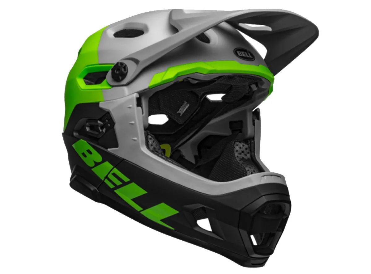 Bell Super DH MIPS Full Face Helmet - Unhinged Matt-Gloss Gray-Green-Black - 2019