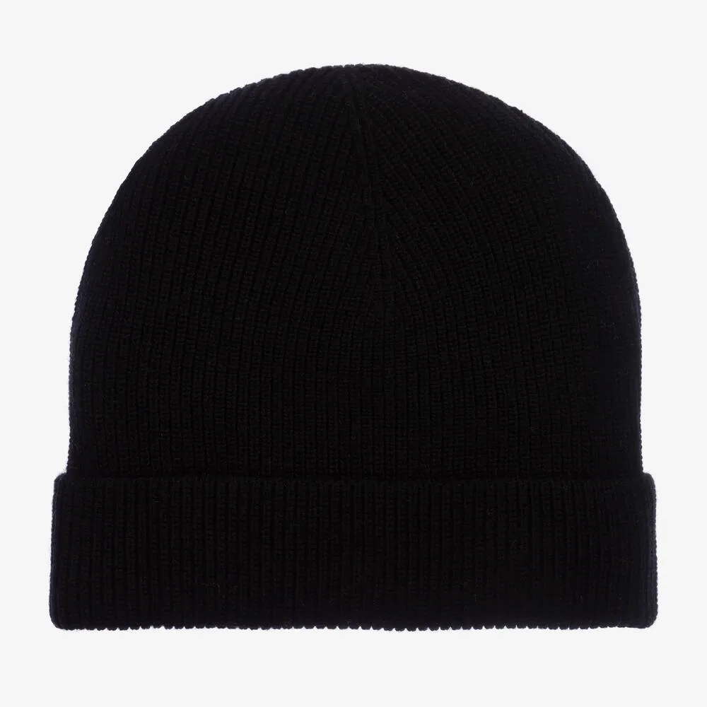 Black & White Knitted Beanie Hat