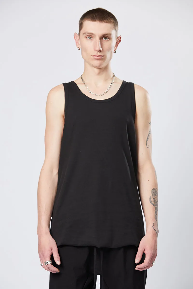 BLACK RIB TANK TOP