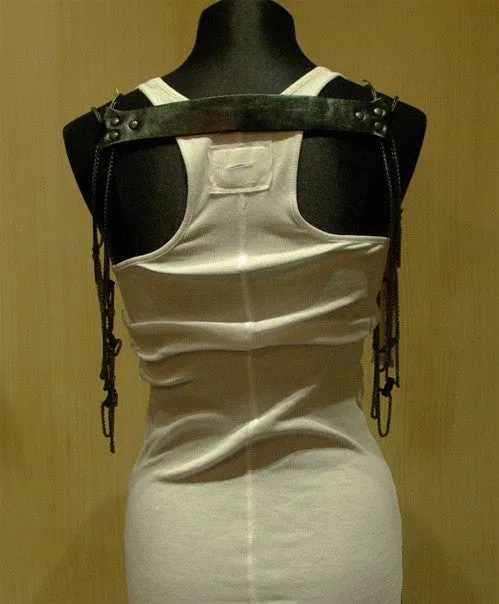 Bliss Lau Leather and Chain Metal Vest Metal Vest