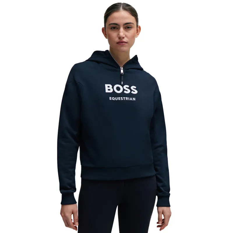 BOSS Equestrian Faye Logo Ladies Zip Hoodie - Sky Captain