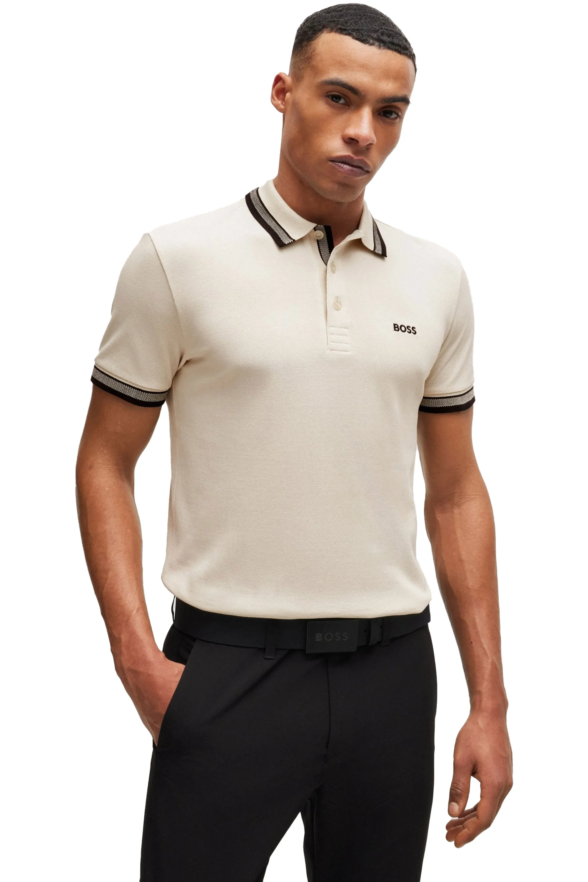 Boss Paddy Polo Shirt Open White