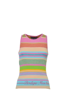 Boutique Moschino Sleeveless Stripe Patterned Knitted Vest