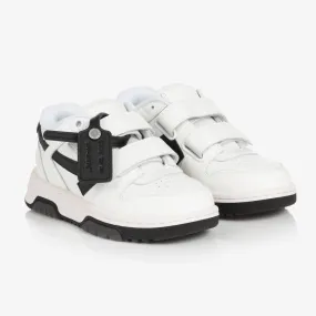 Boys White Leather Zip-Tie Trainers