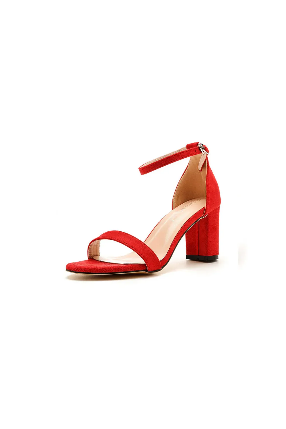 Brief Open Toe ONE-STRAP Buckle Chunky Heel Sandals