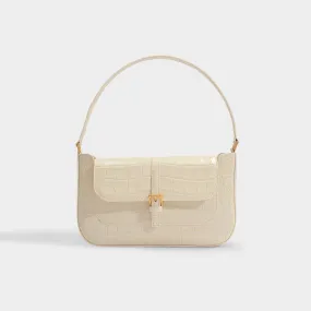 By Far  Miranda Hobo Bag - By Far - Cream - Croc Embossed Leather