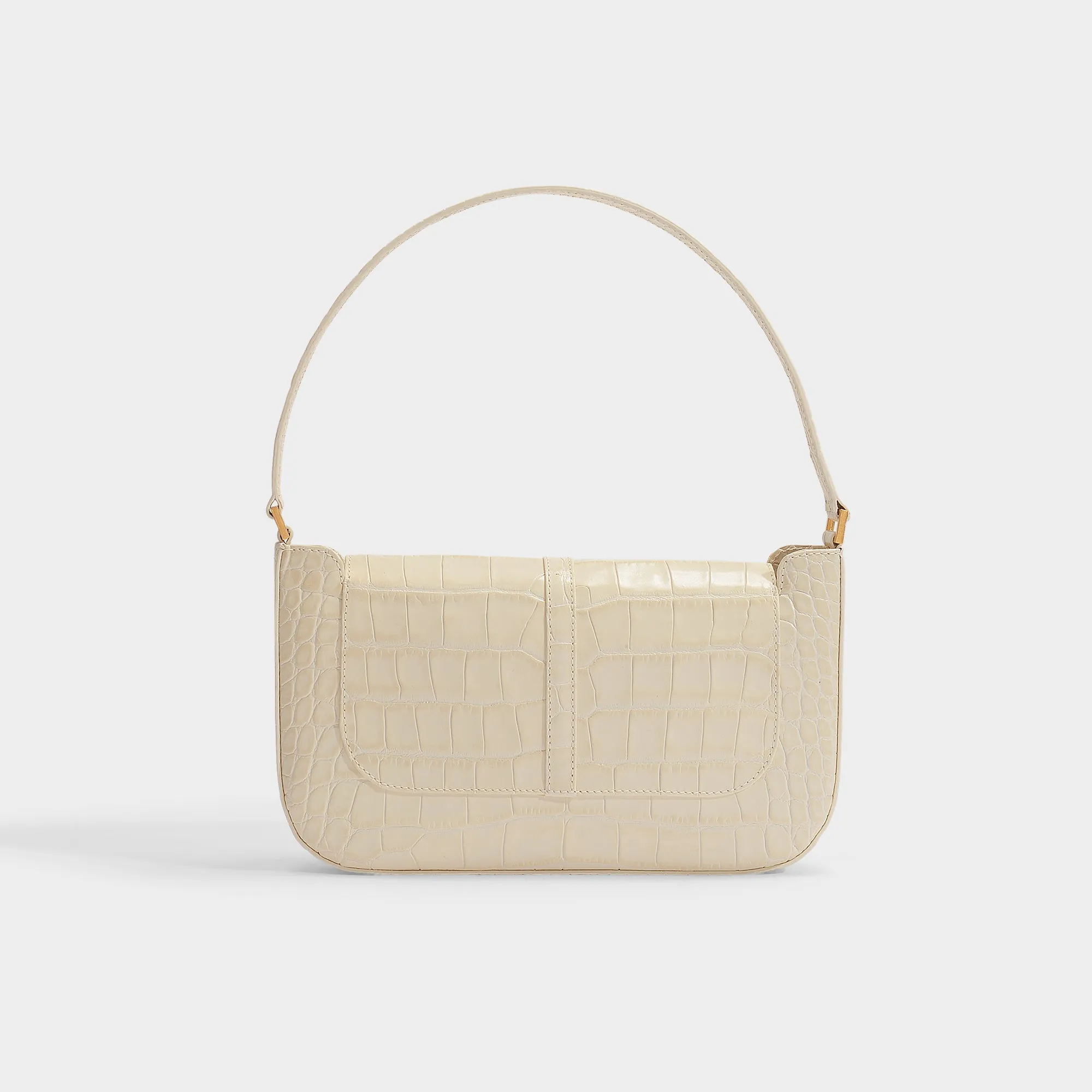 By Far  Miranda Hobo Bag - By Far - Cream - Croc Embossed Leather