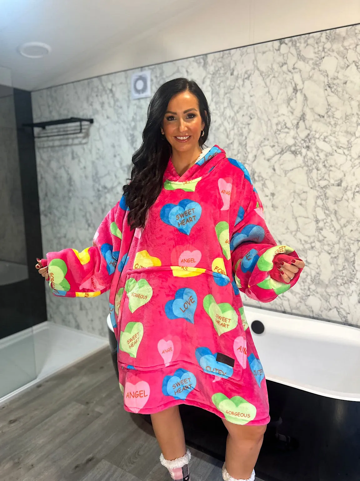 Candy Love Hearts Oversized Blanket Hoodie